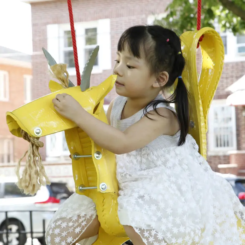
gold Goat Recycled Tire swing kids Swing for Kids 3 to 10 years old 