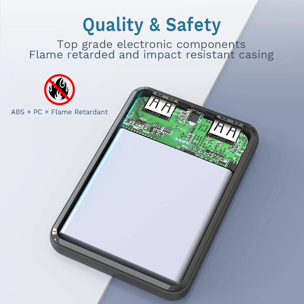 
Super Flat Portable Slim Pocket Small Size 5000 mAh Phone External Battery Charger 5000mAh Mini Power Bank 