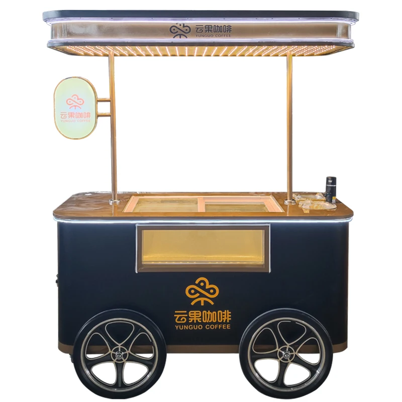 LVKE coffee cart food trailers ice cream food truck business use ice cream bike with freezer