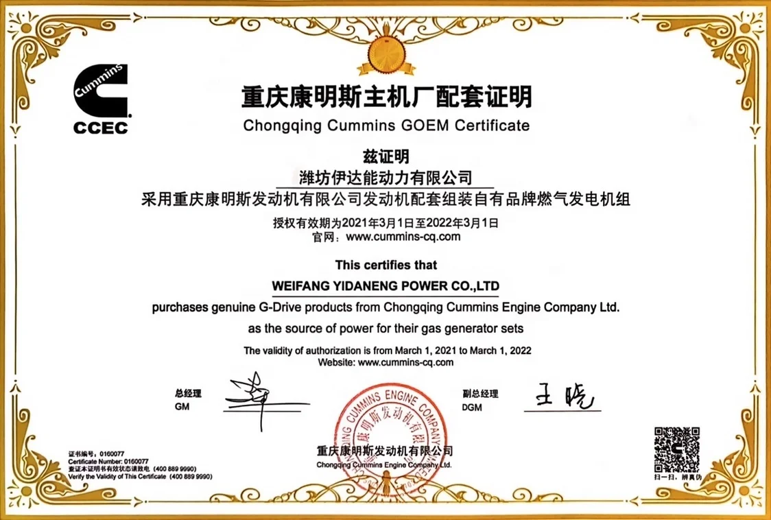 300kw Natural gas generator with original cummins QSK19 gas engine