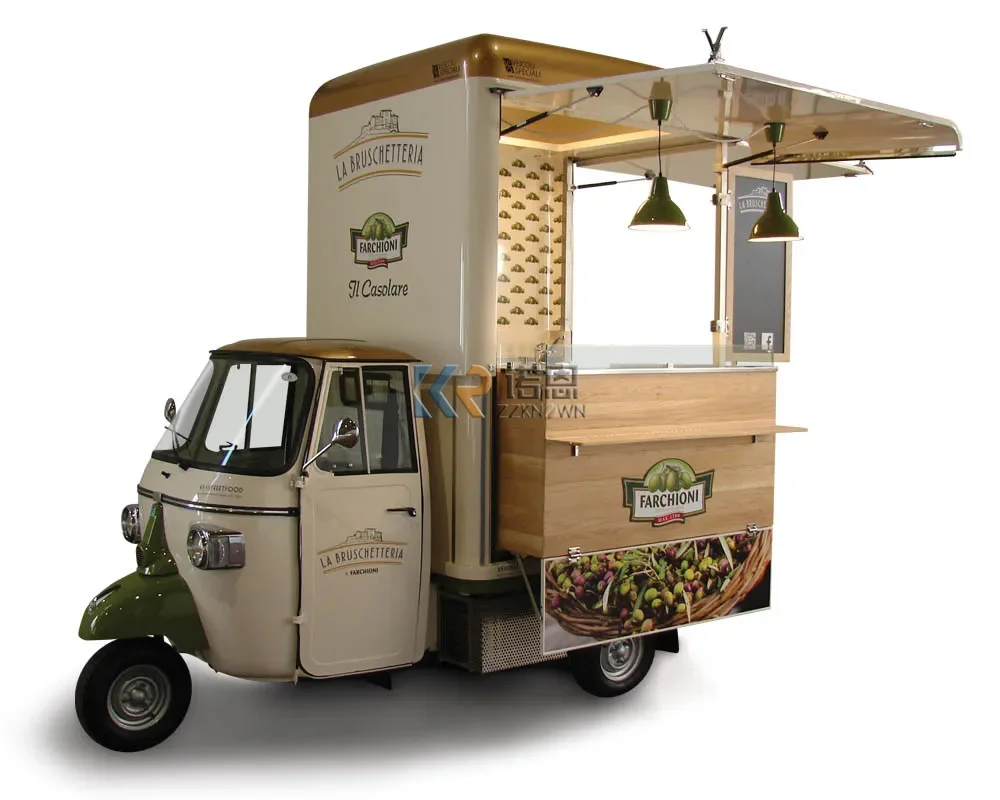 Unique Street Kitchen Food Truck for Sale Mobile Ice Cream Cart support Customization Electric Tricycle APE Food Cart