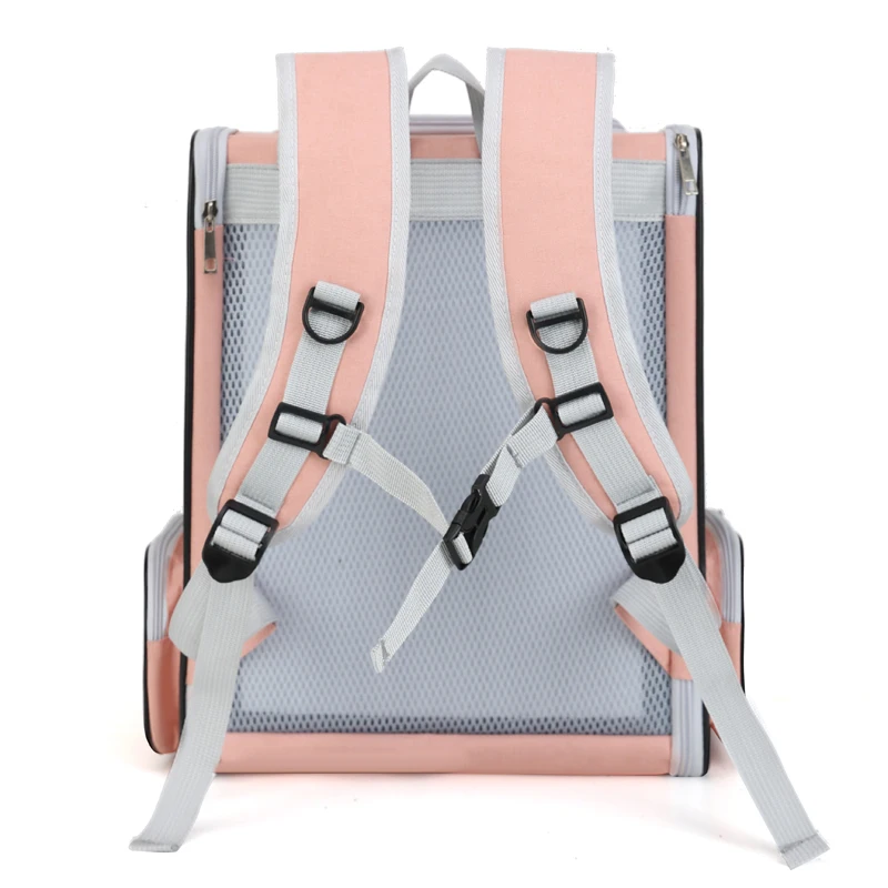 Oem private label black white pink blue fashional expandable breathable mesh small dogs cats puppies pet carrier backpack