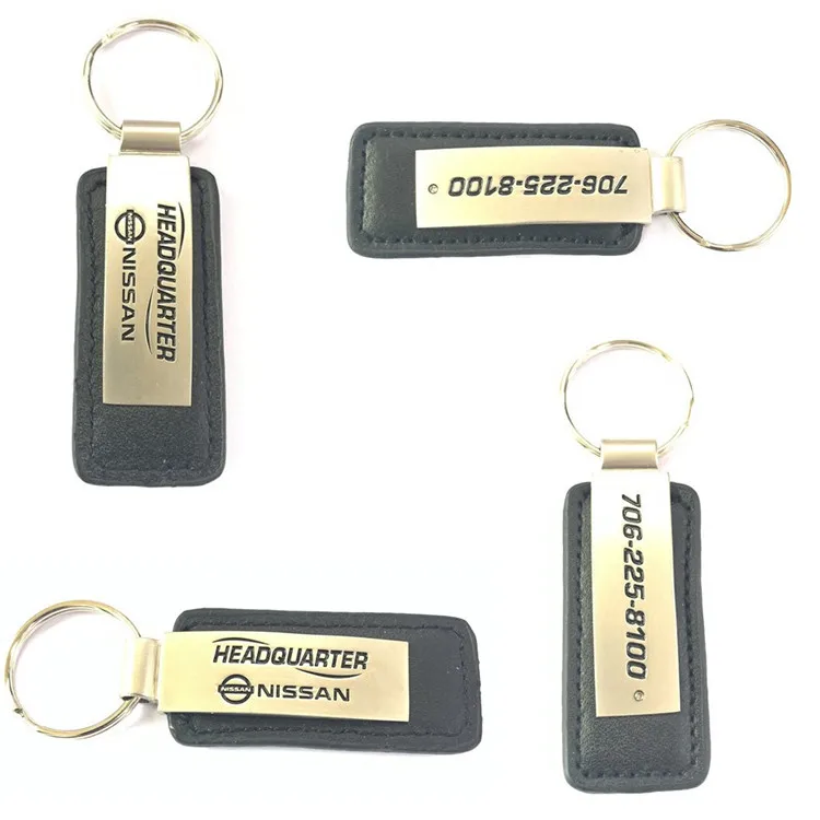 Пользовательские автомобильные брелки для ключей с логотипом, Очаровательные кожаные металлические брелки для отцов, подарки оптом