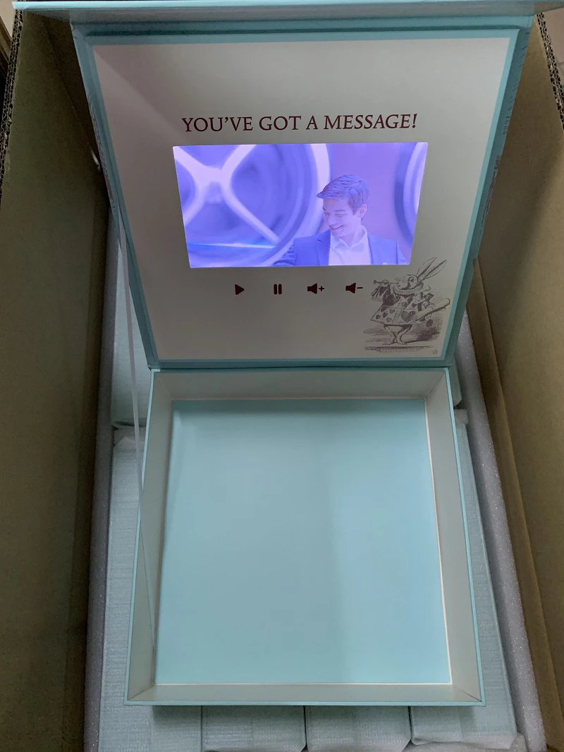customized video gift box lcd screen 2.4 4.3 5 7 10 inch video gift box lcd screen video presentation box