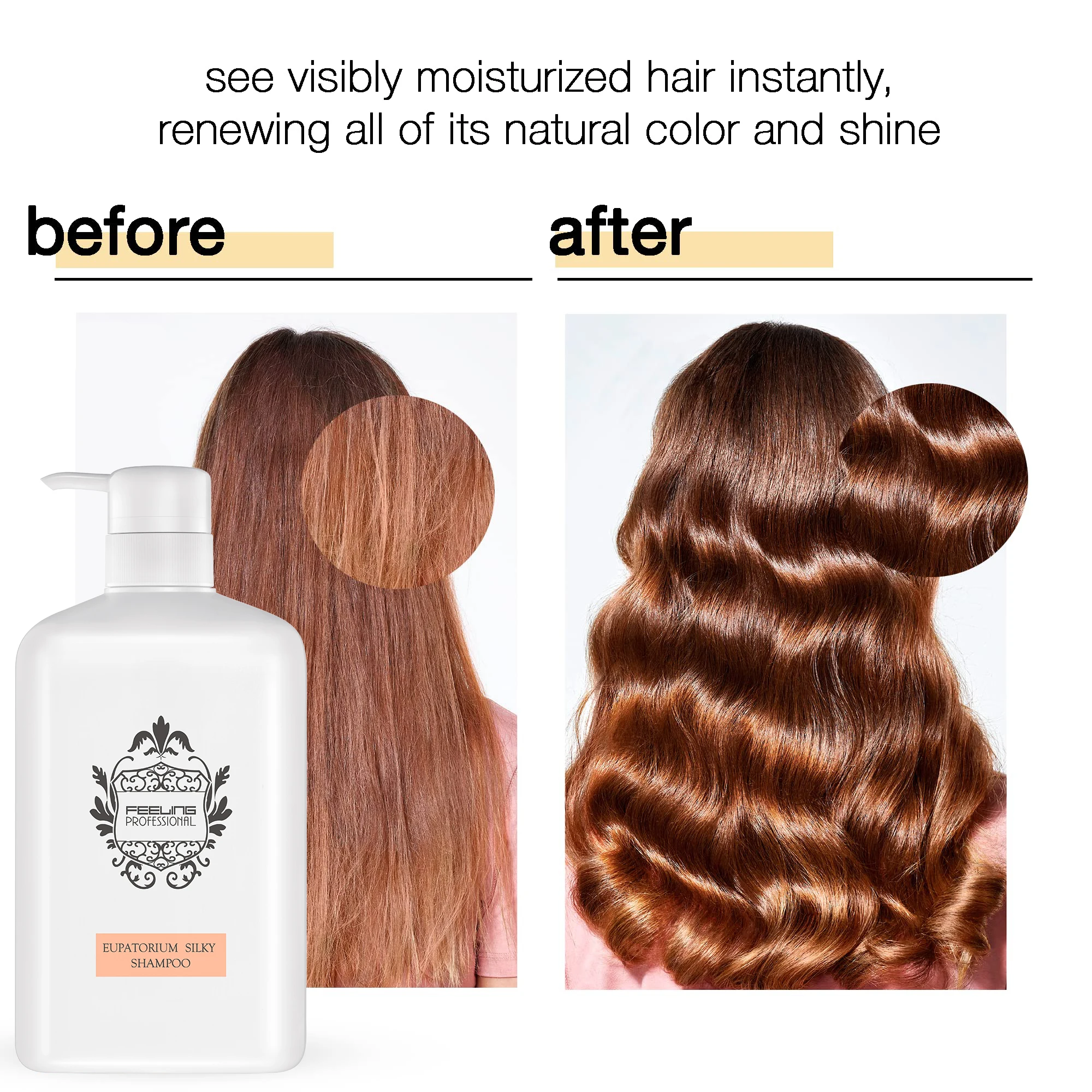 OEM Extract Trehalose Succinic Acid Silicon Free Cruelty Free Damaged Hair Pro-Hair Eupatorium Silky Shampoo 1000ml