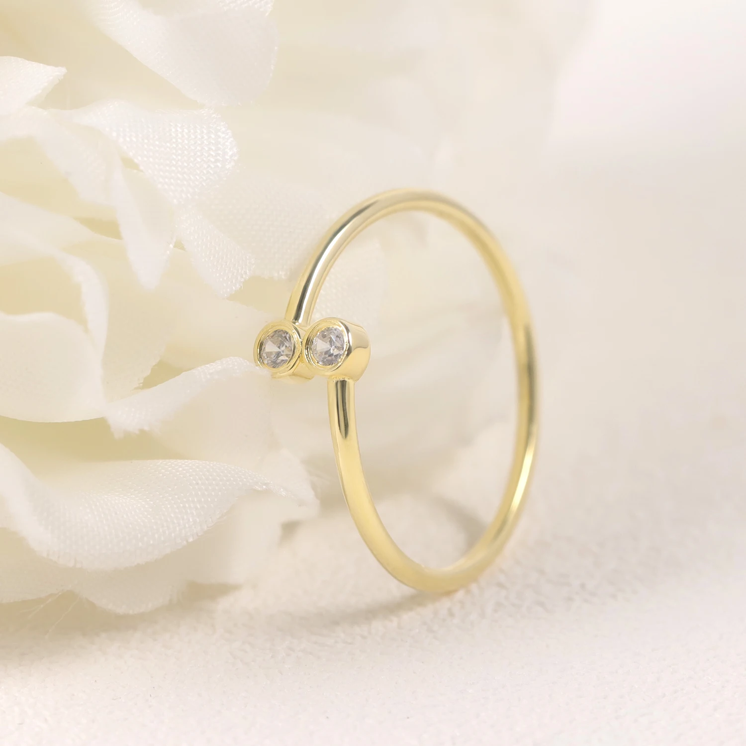 Abiding On-Time Delivery New Styles Diamond Ring Women Customize Non Tarnish Jewelry Two Stone Collection 14K Gold Rings