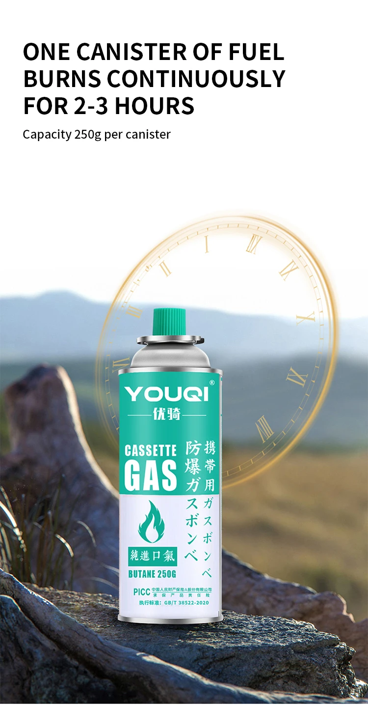 Portable Camping Gas Bottle 250g Butane Gas Canister Butane Gas Cartridge for Camping