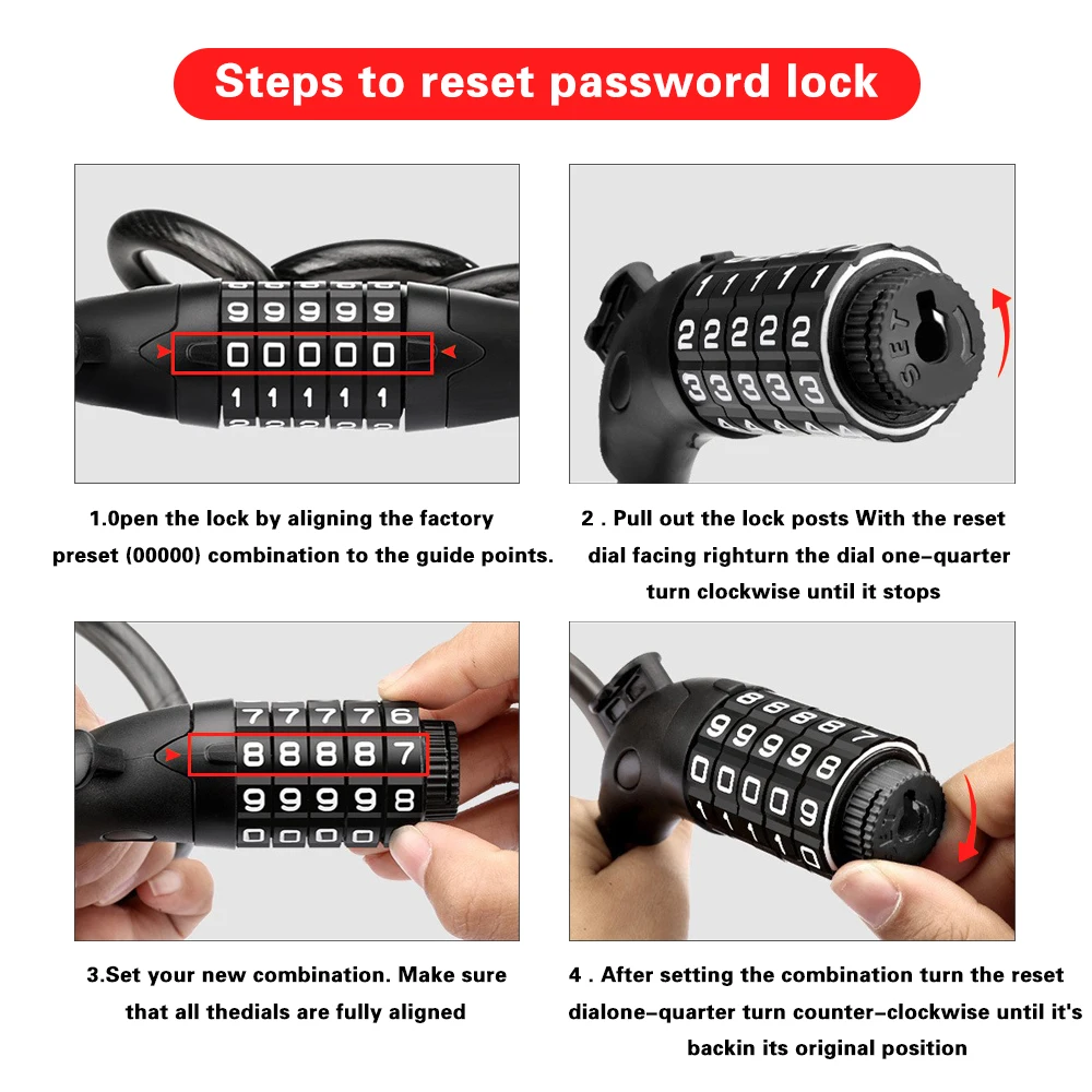 Bicycle Password Portable Mini Bike Cable Lock Durable Road Mountain Bike Frame Lock Universal Bicycle Safe Locks