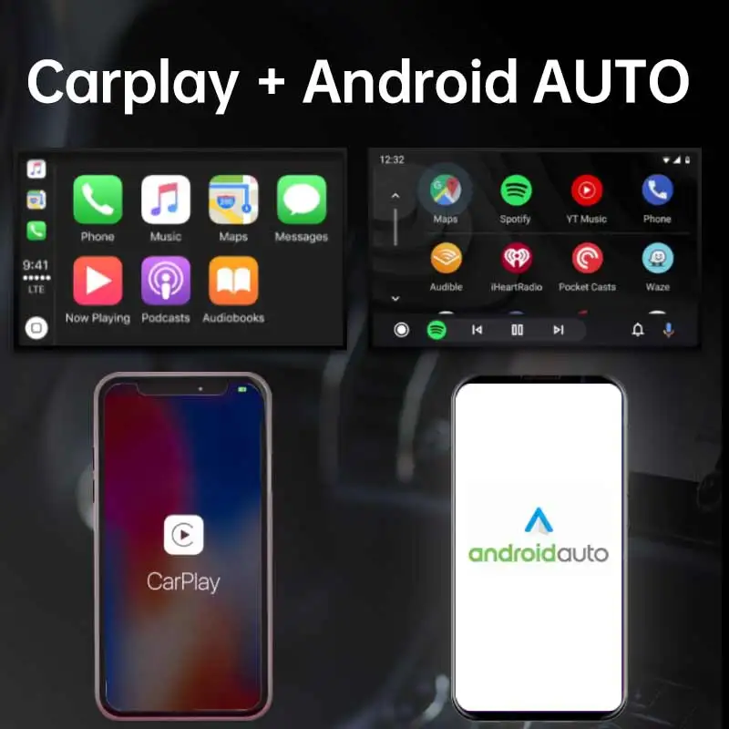 Wireless Carplay&Android Auto Adapter fits Netflix/YouTube//Google App Store/Google Map,Ai Smart Box for OEM Wired CarPlay Cars