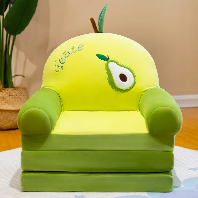 China Supply 3 Layers Foldable Mini Plush Baby Sofa Animal Character Baby Plush Chair Stuffed Chair