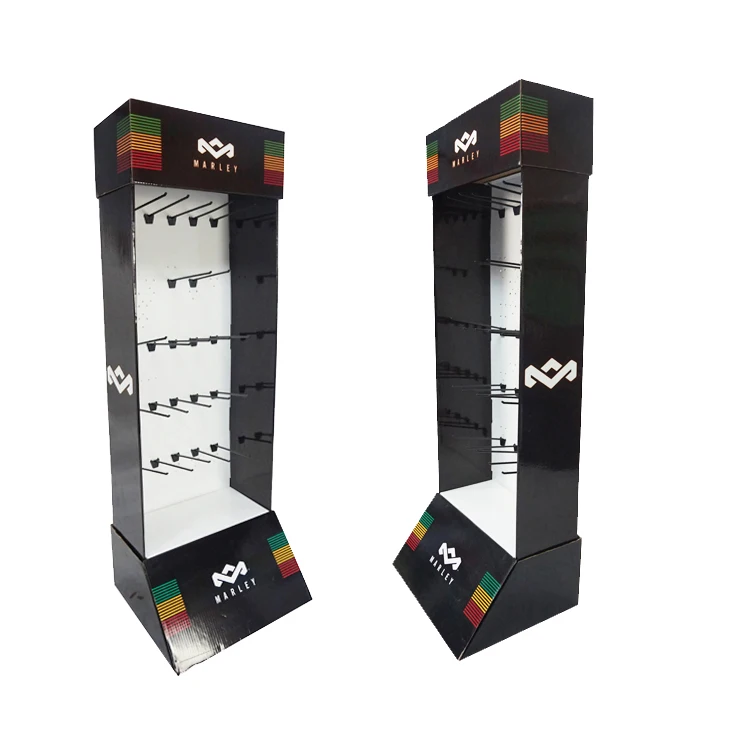 Custom Retail Hanging Floor Hook Display Rack Cardboard Display Stand With Peg Hook