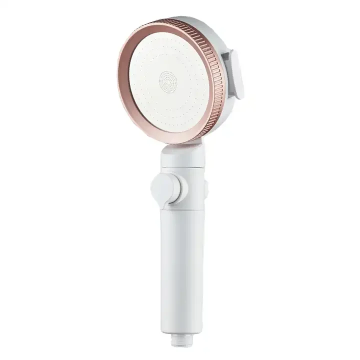 Three Functions Flowing Adjustable Big Size Rainfall PP Cotton Filter High Pressure Shower Head with Water Stop Button