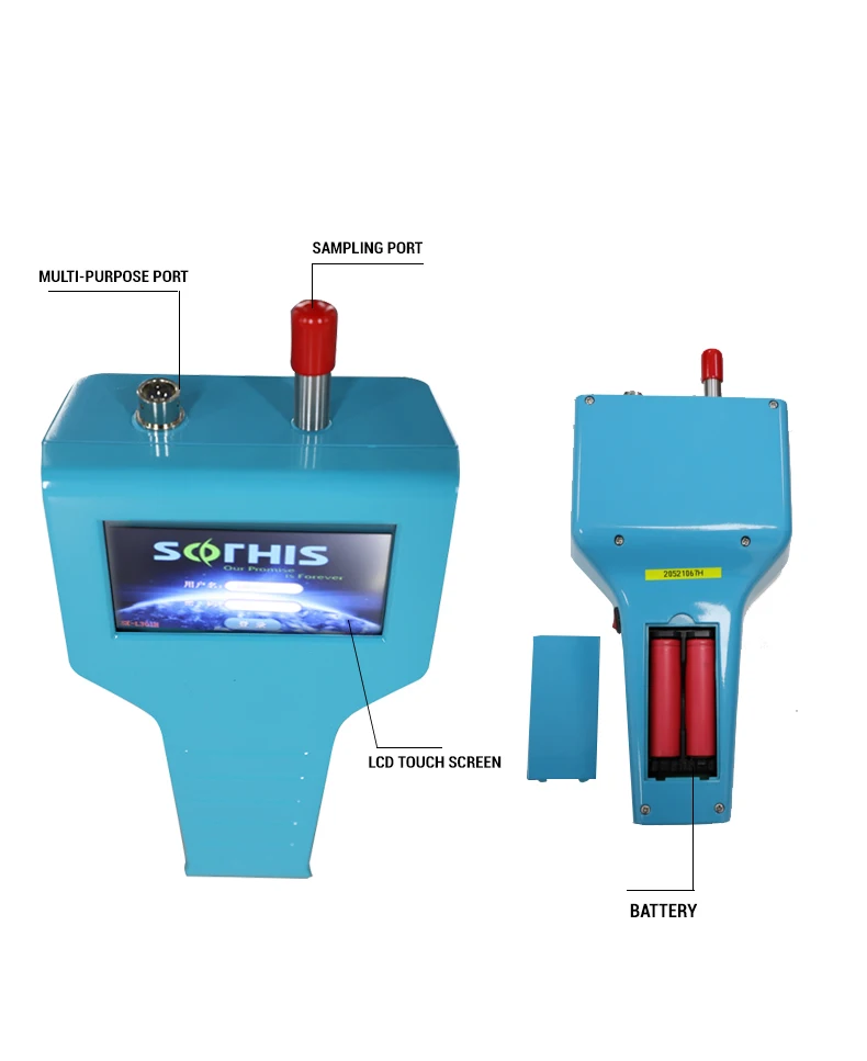 Sothis factory price 2.83l handheld air particle counter monitoring for clean room pharmaceuticals