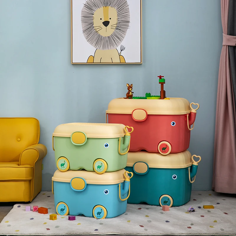 YIKEYOU storage box toy clothes elephant mobile toy storage box big colors storage boxes with lids
