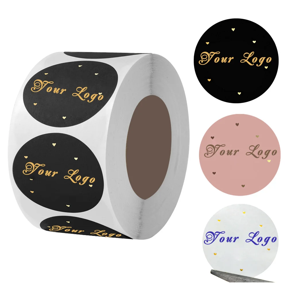 Custom logo blank printable decorative glossy vinyl adhesive paper & film labels kraft tape roll sticker self adhesive paper