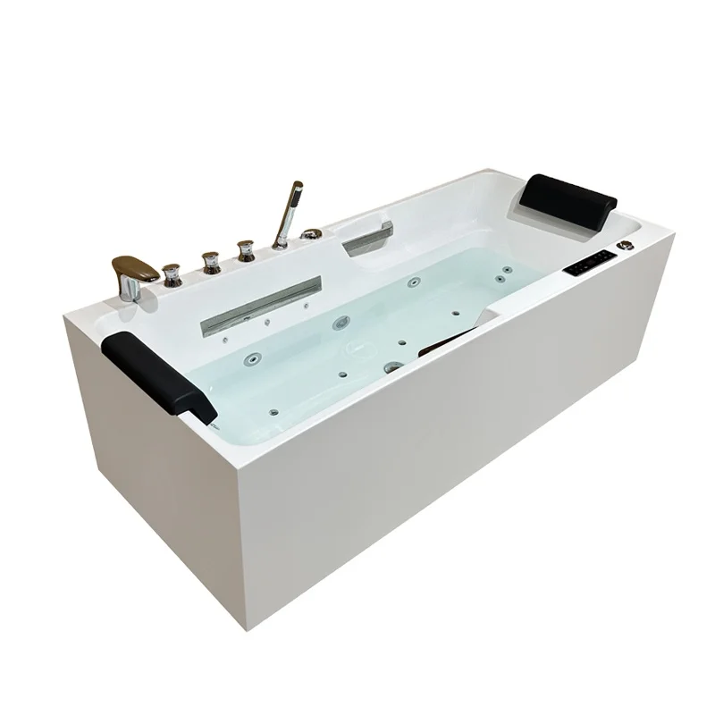 SICOBATHROOM Jacuzzis гидромассажная Ванна массажная ванна для 2 человек акриловая с смесителем и двумя подушками