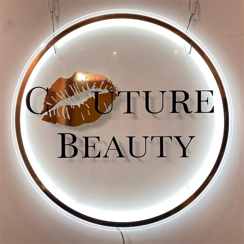 Custom Round Logo Acrylic Backlit Signs For Business,Office Sign And Outdoor Circle Acrylic Backlit Signs