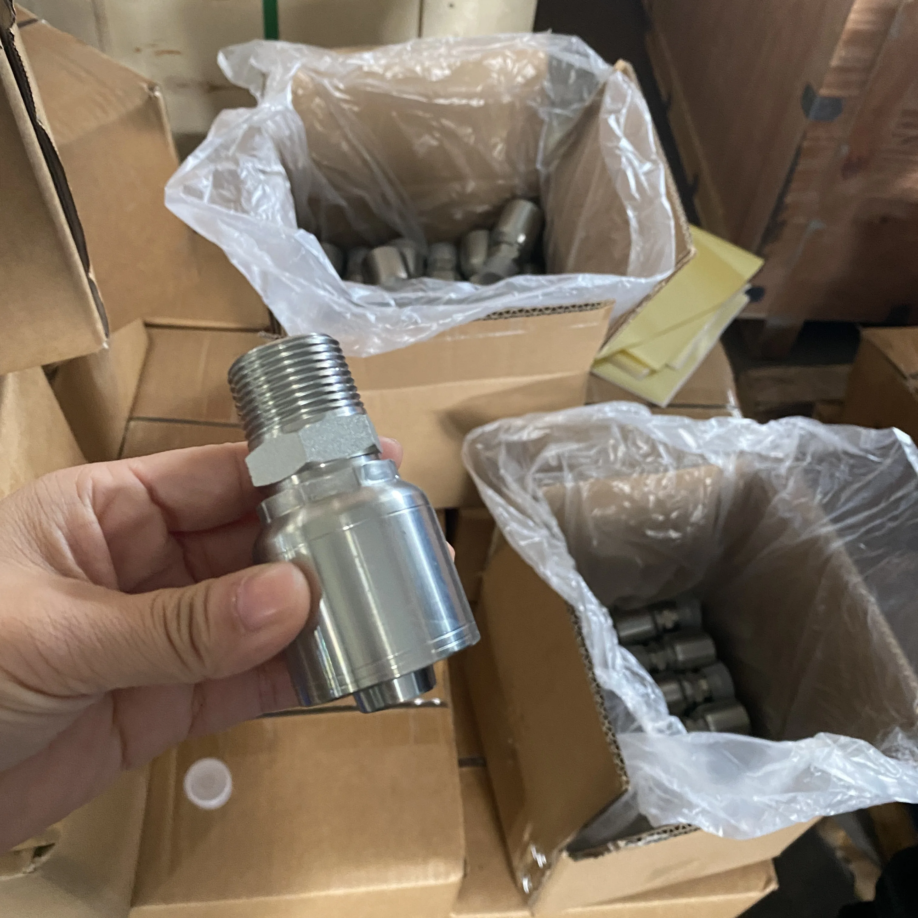 10143-6-6 Hydraulic Hose Fittings Stainless Steel One Piece Crimp Hose Fitting