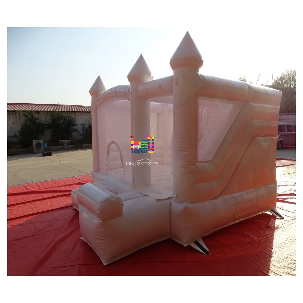 10x10ft 3 in 1 Mini Bouncy Castle White Combo Bounce House Slide with Front Netting