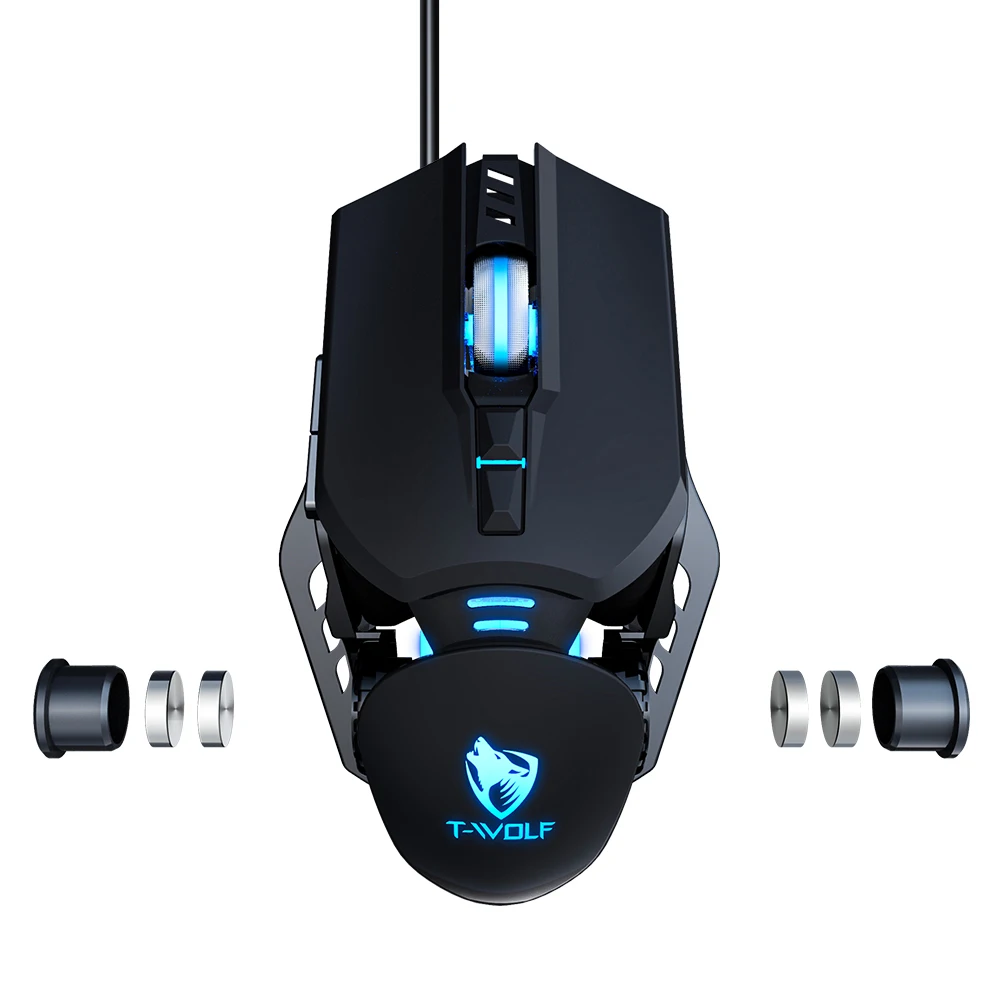 Newest TWolf G530 game mouse USB macro definition wired mice luminous for PC LED light