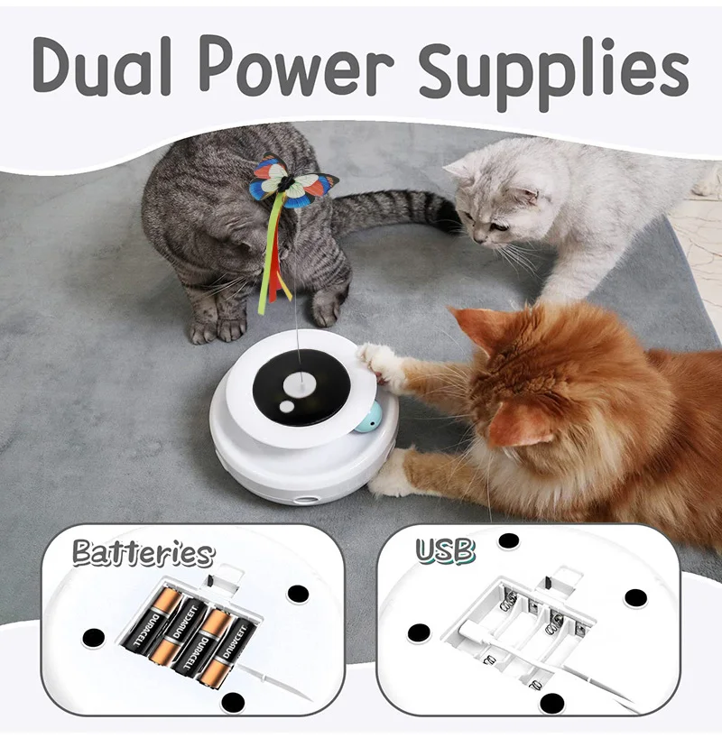 Wholesale 2022 360 Rotating Smart Ball Pet Teaser With Feather Multi-color Butterfly Interactive Cat Toys
