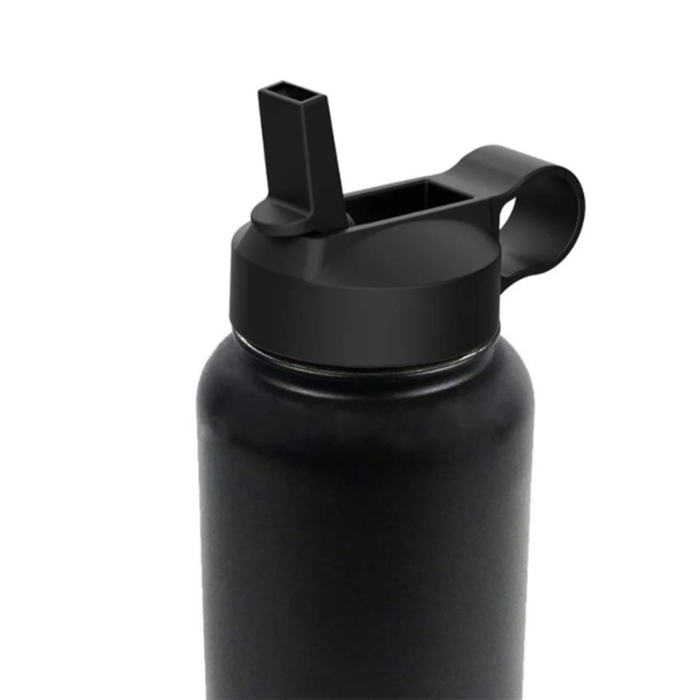 22oz Matt Black Sweat Proof Stainless Steel Water Bottle Vacuum Insulated Sport  sublimation flask with Bamboo Cover