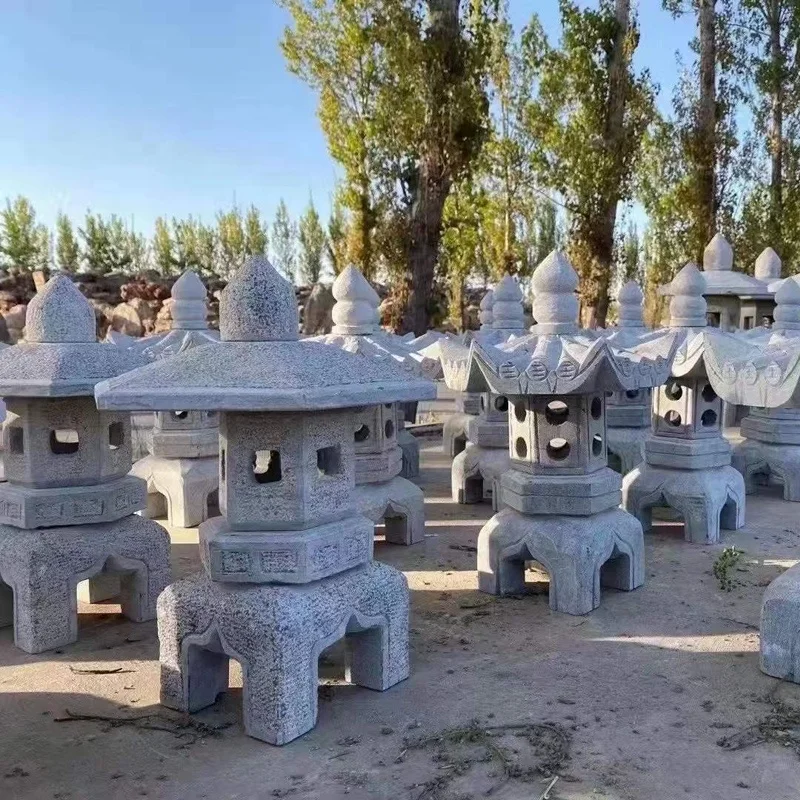 Большие японские фонари из натурального камня пагода гранита для наружного