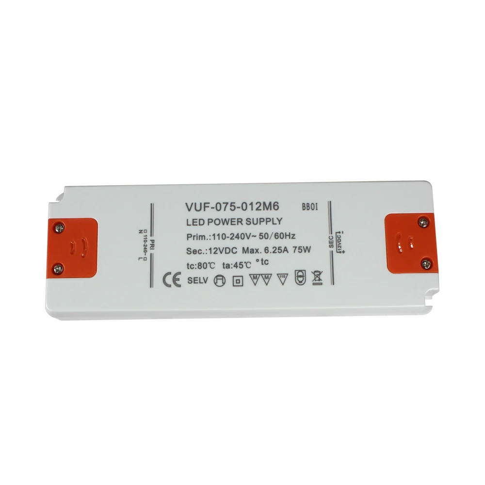IP20 светодиодный драйвер ультра slim75w 100 Вт class2 постоянное напряжение 6 15 20 30 40 50 60 110 В 240 переменного тока до 12 24 постоянного источник питания