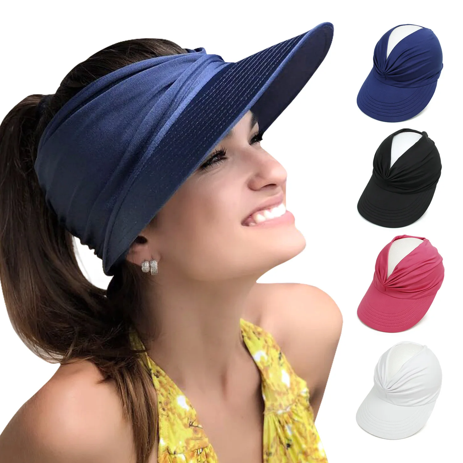 Summer Beach Outdoor Empty Top Sun Hat UV Protection Hats Lady Casual Shade Letter Straw Visor Cpa