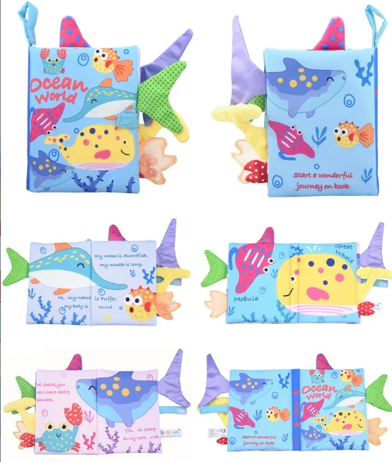 Animal Style Newborn Baby Toys Learning Educational Kids Cloth Books Cute Infant Baby Fabric Book Soft Cloth Books Toys for Baby