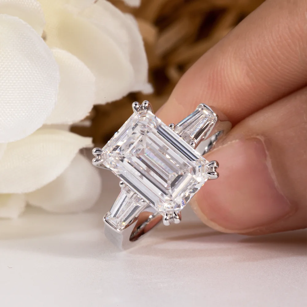 Ювелирные изделия 18 карат из настоящего золота лабораторное Ювелирное кольцо с бриллиантами специальный дизайн Изумрудный Ограненный лабораторный бриллиант