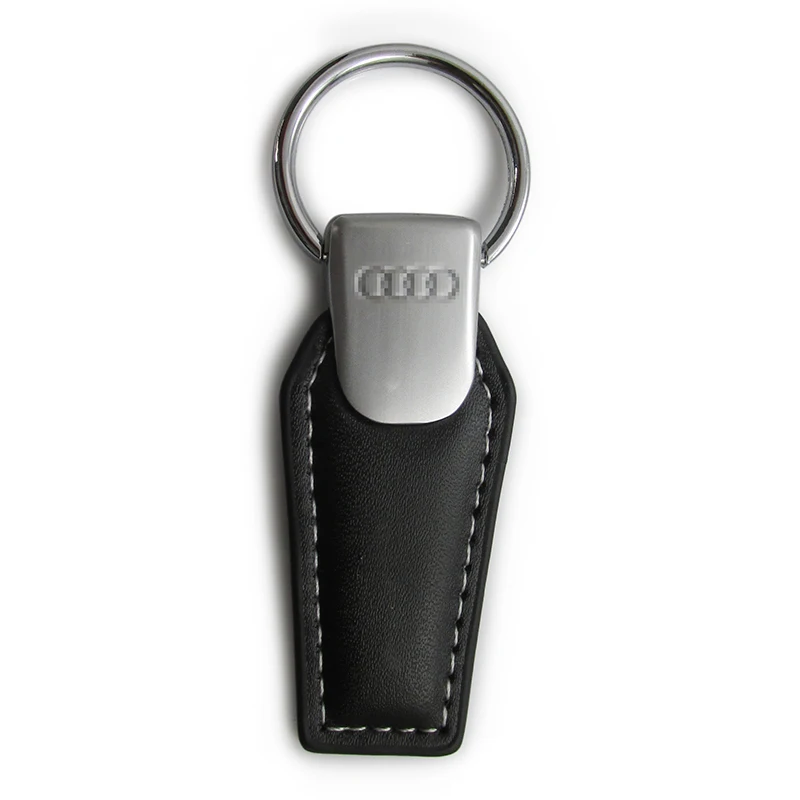 Custom pu leather car logo key holder cow leather keychain