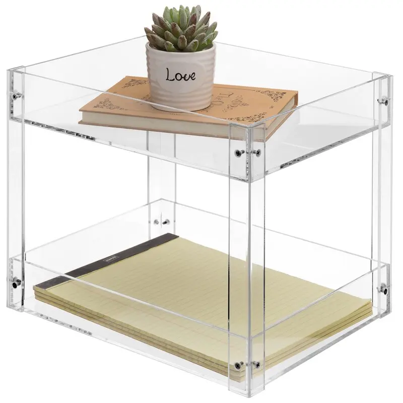 2 Tier Acrylic Paper Tray File Organizer