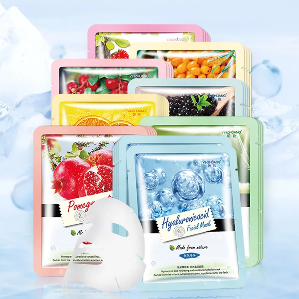 Wholesale OEM Natural Organic Caviar Arbutin Seabuckthorn Currant Snail Moisturizing Soothing Facial Silk Mask Face Sheet Mask