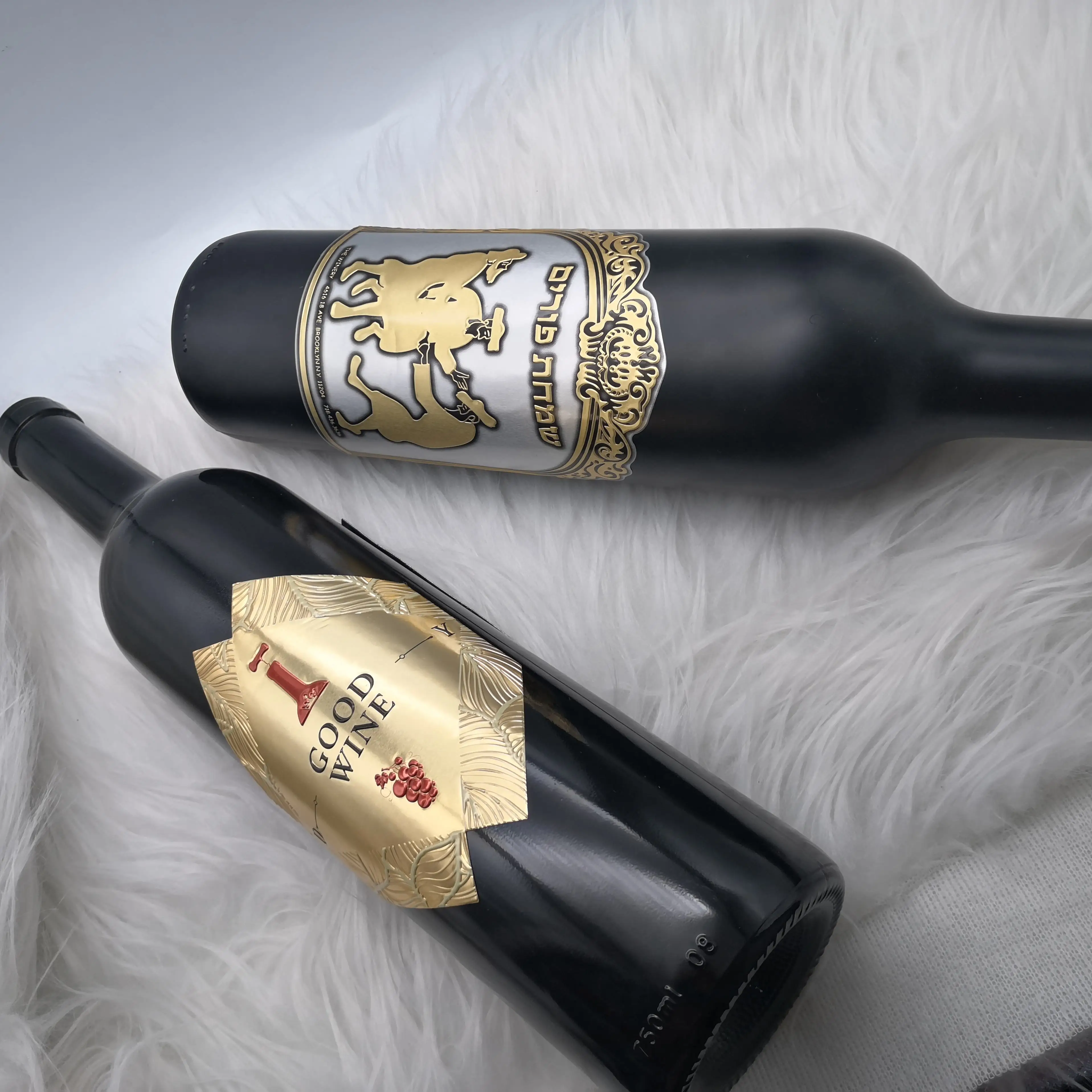 Custom Hot Quality Luxury Metal Wine Label Sticker Printing Wine Bottle Label Foil embossed Packaging Label For Wine