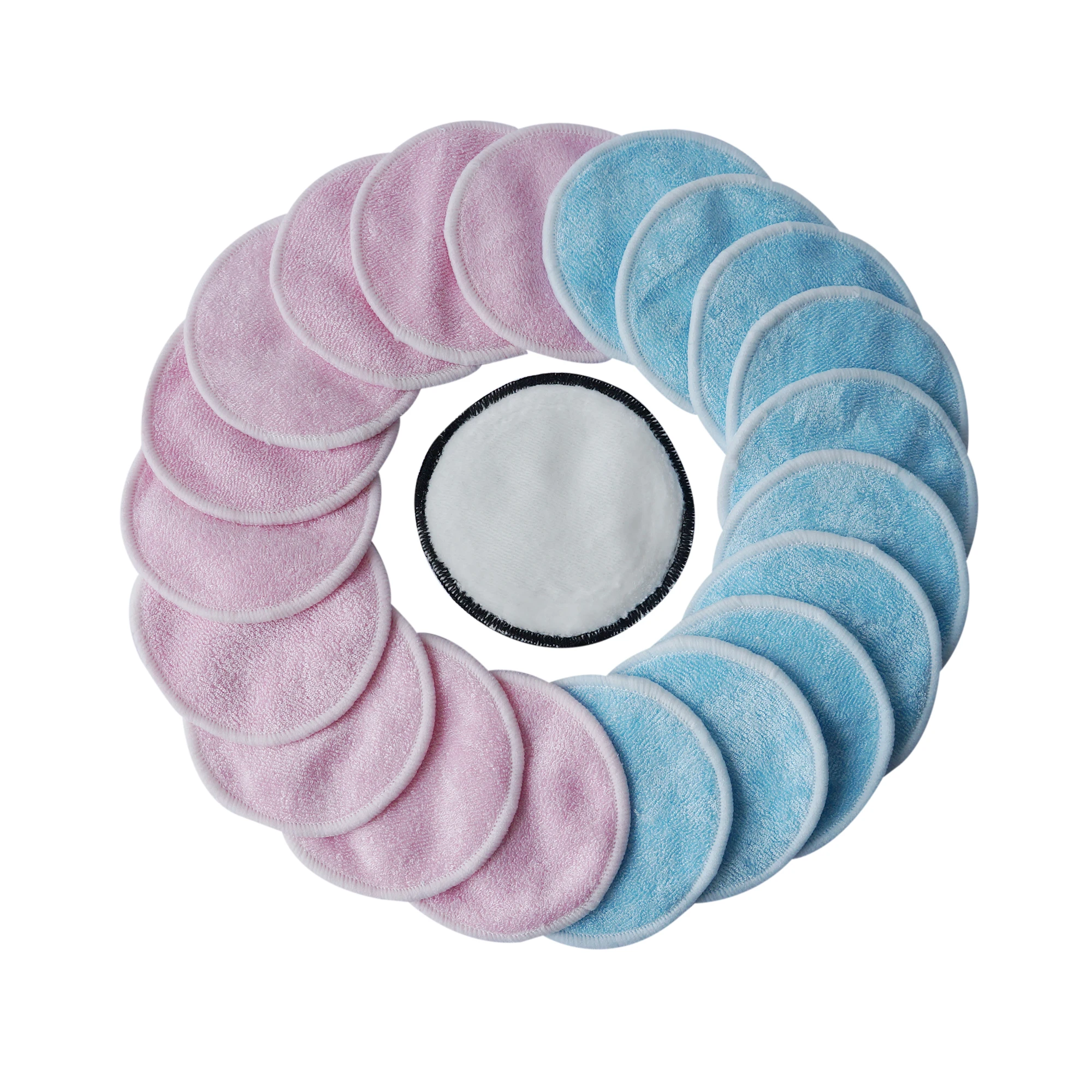 
Wholesale Bamboo Terry Makeup Remover Pads with Storage Bag 