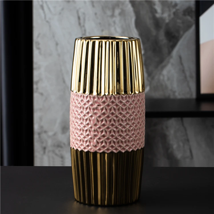 Home centerpiece decoration art porcelain flower vases embossed handicraft ceramic modern luxury vase for decor