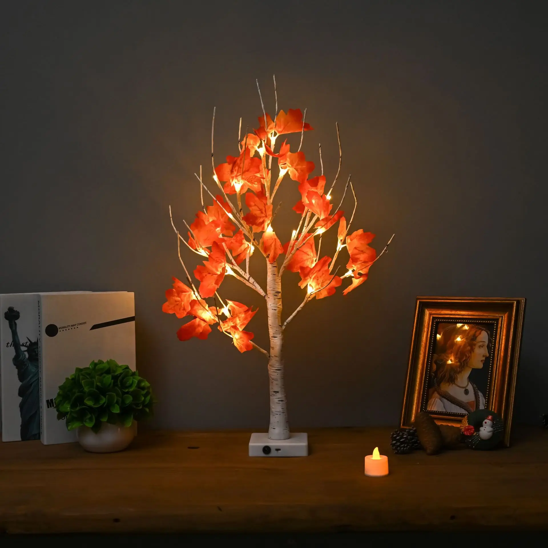 New Easter Tree With 24pcs Easter Egg Decoration Light Up Tabletop Christmas Tree Ornament For Party Led Tree Gift For Family