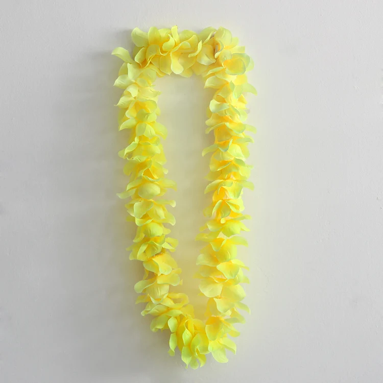 Upgrade Version Hot Sale Purple Silk Flower Wreath Hawaiian Lei Party Festival Supply Artificial Garland