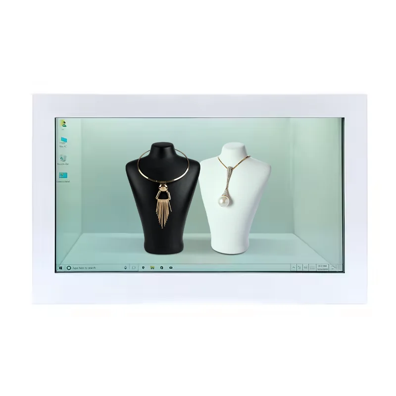small big transparent lcd display 21.5 32 43 49 inch lcd 3d advertising screen transparent cabinet showcase hologram showcase