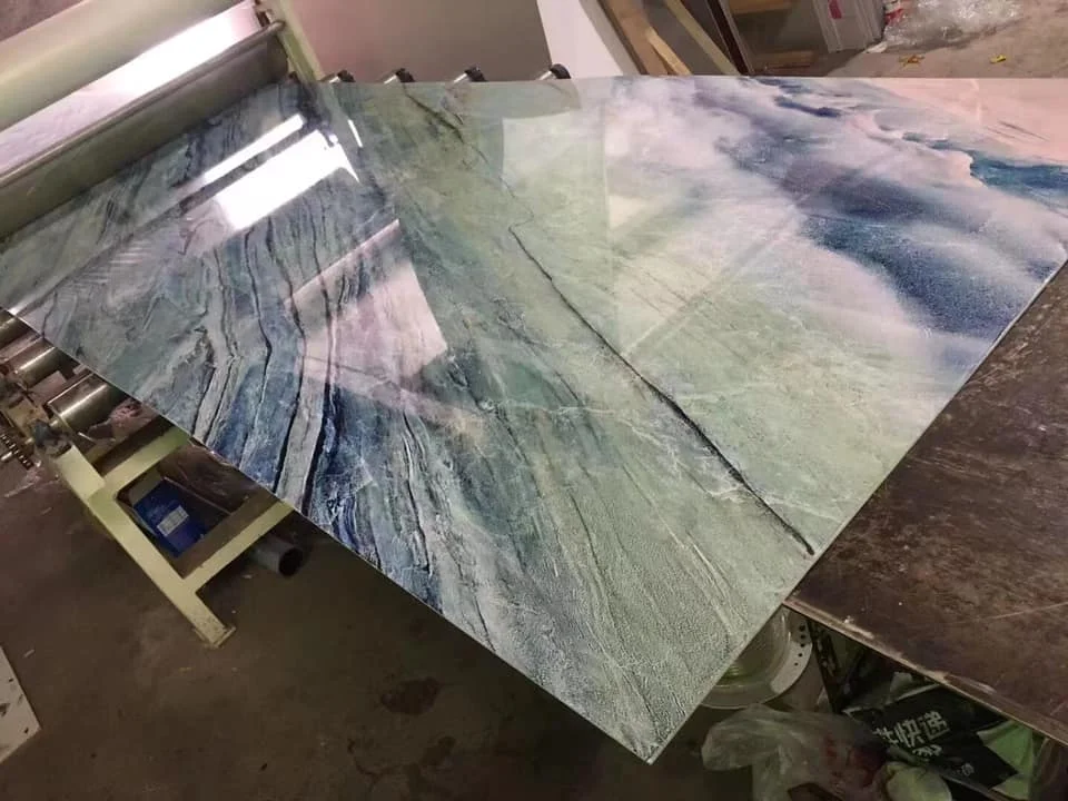 China New Building Materials Waterproof Bathroom Wall Covering Panels White Marble PVC Wall Cladding UV Sheets