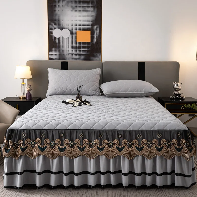 King Queen Dorm Single Size Bed Sheets Skirt with Elastic Belt Bed Skirt Set Home Hotel Bed Skirt Covers