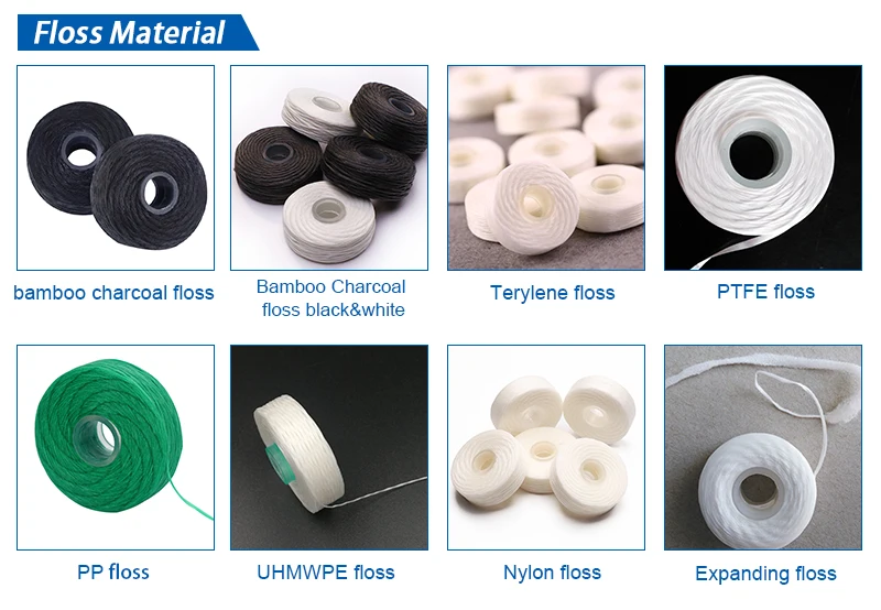 Eco Nylon Bulk Charcoal Vegan Eco-friendly Dental Floss Toothpick for Kids Adult with Picks