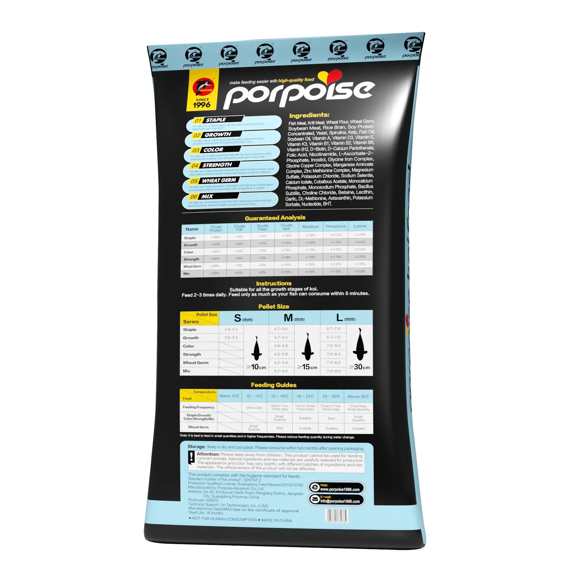 Manufacturer Wholesaler Premium Quality Koi food 20KG Color Enhancing New International Package