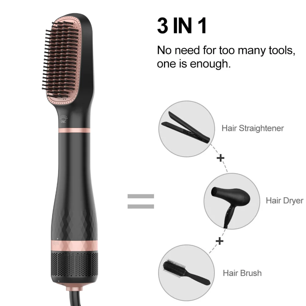 New Multi-function heat air comb 2 In 1 Negative Ion Hair Dryer Brush Professional Electric ceramic Hot Air styler Brush