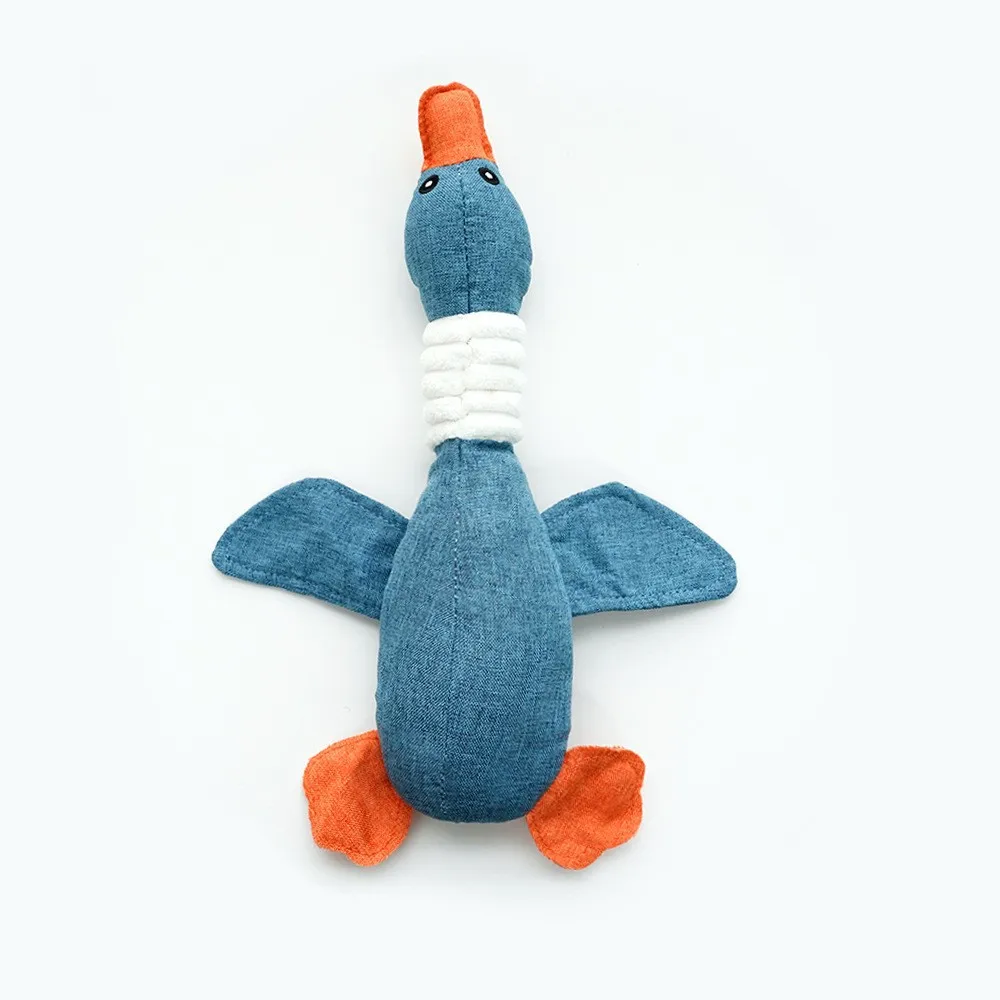 Factory Direct Sale Stuffed Plush Durable Mallard Crinkle Squeeze Sound Pet Toy Plush Pet Squeak Toys