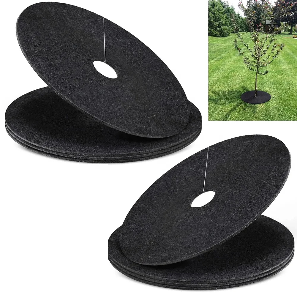 High Quality 62cm Non-Woven Fabric Protector Mat Plant Cover Weed Barrier mats degradable Tree Mulch Ring