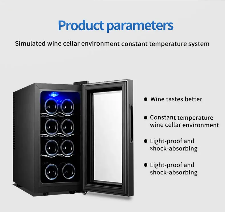 Vanace Good BW-25D1 Portable Wholesale Custom Plug Logo Theroelectric Wine Cooler Fridge for 8 Bottles