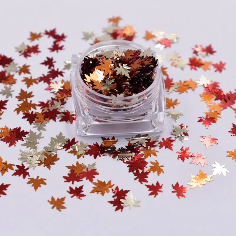 Shiny Nail Sequin Glitters Resin Sparkle Maple Leaf Confetti Chunky Glitter Sequins for DIY Mold Art Nail Artwork Holiday