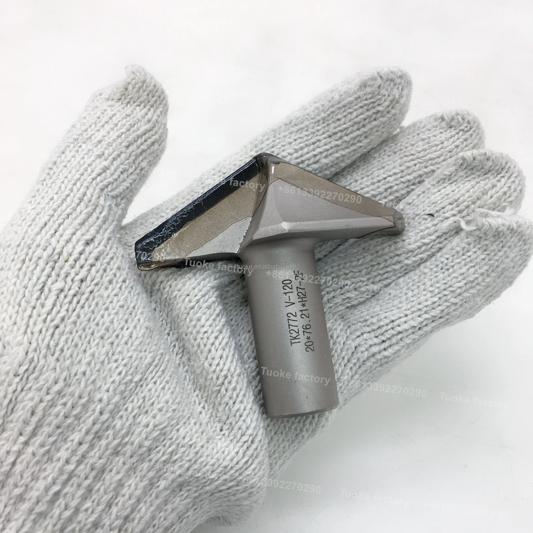 TUOKE TK913 20x76.21xH27 Diamond woodworking cutter tools drill bit for PCD V-120 degrees type bit